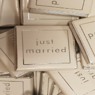 Just Married Chocolate Squares